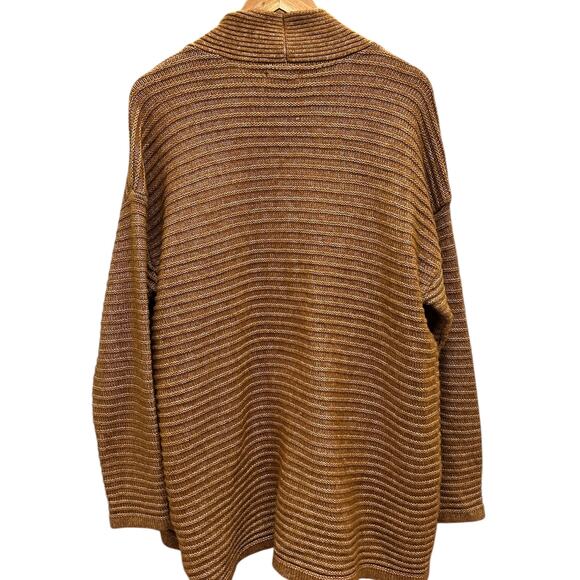 Nine West Brown Open Front Long Cardigan XL Lightweight Knit Layering - Picture 3 of 8